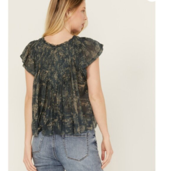 Free People Printed Padma Top Medium NWT - Picture 4 of 15